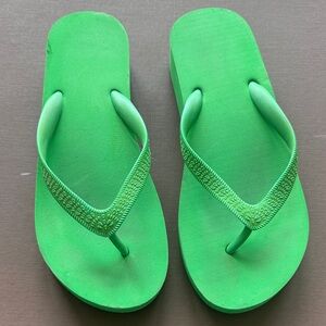 J. Crew Green Flip Flops